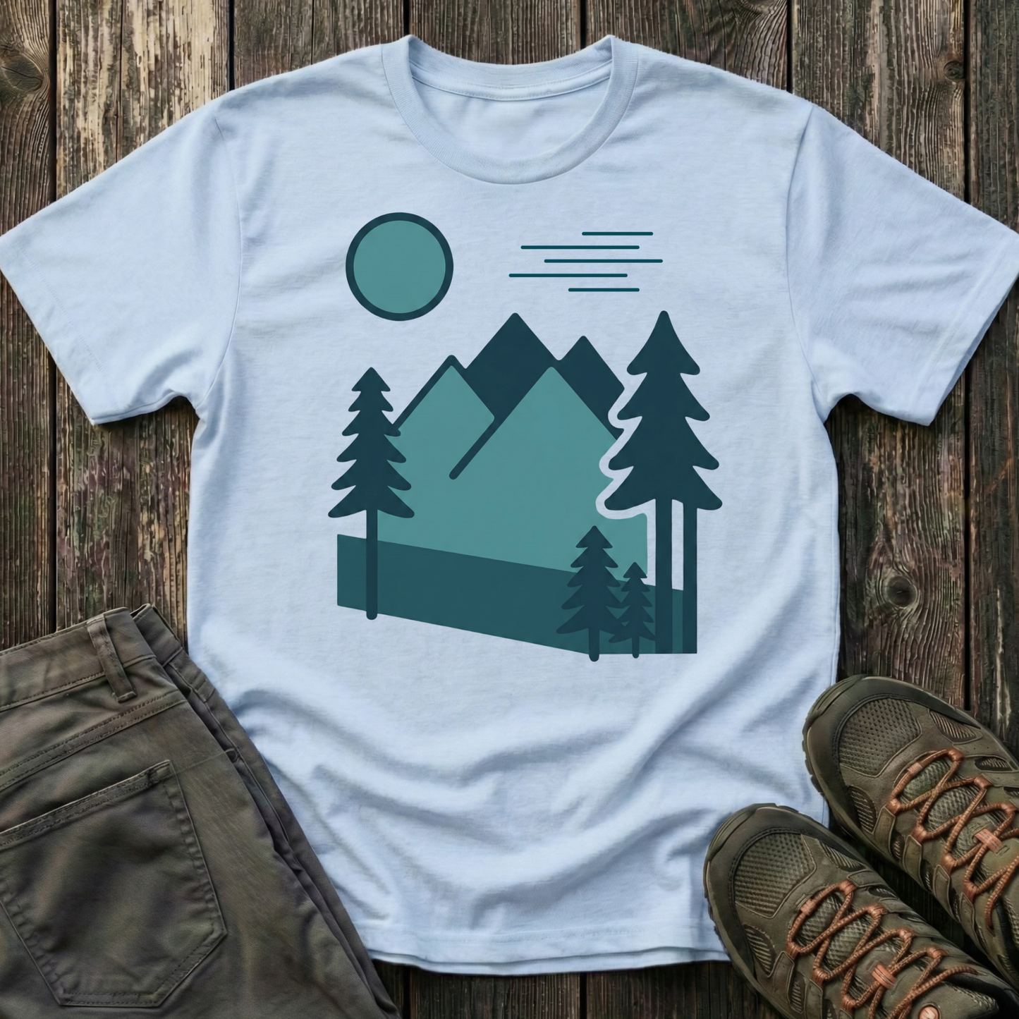 Minimalist Blues Landscape T-shirt