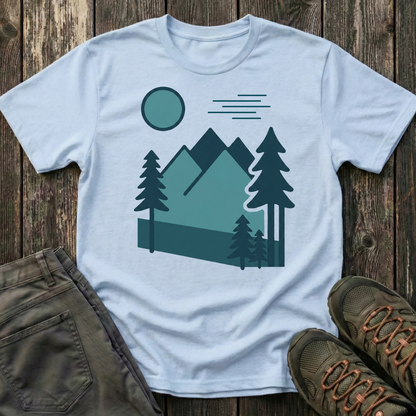 Minimalist Blues Landscape T-shirt