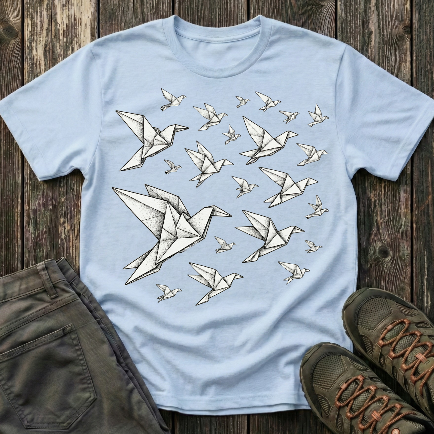 Origami Birds In Flight T-shirt