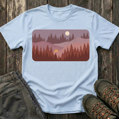 Sun Moon Layered Landscape T-shirt