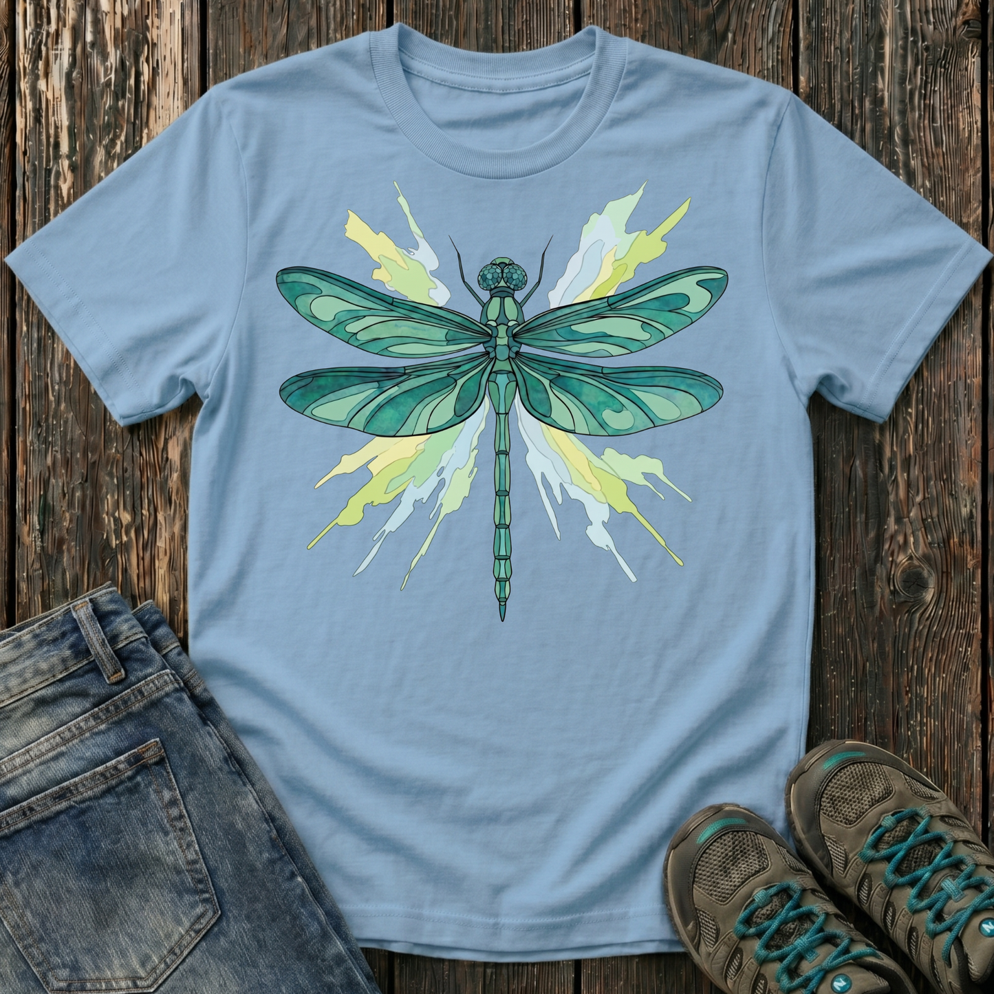 Children's Dragonfly Teal Splash T-shirt