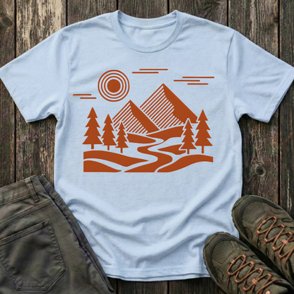 Geometric Red Landscape T-shirt