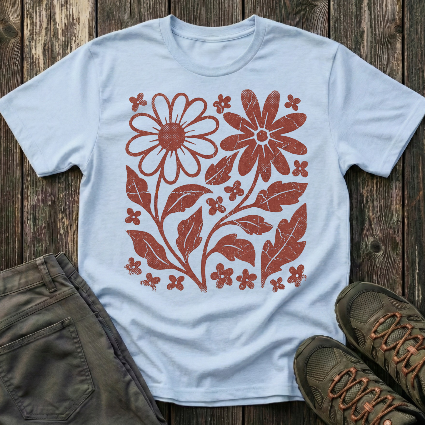 Crimson Flora T-shirt
