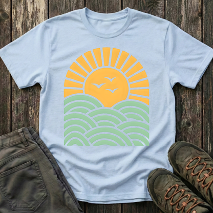 Sunrise Over Serene Waves T-shirt