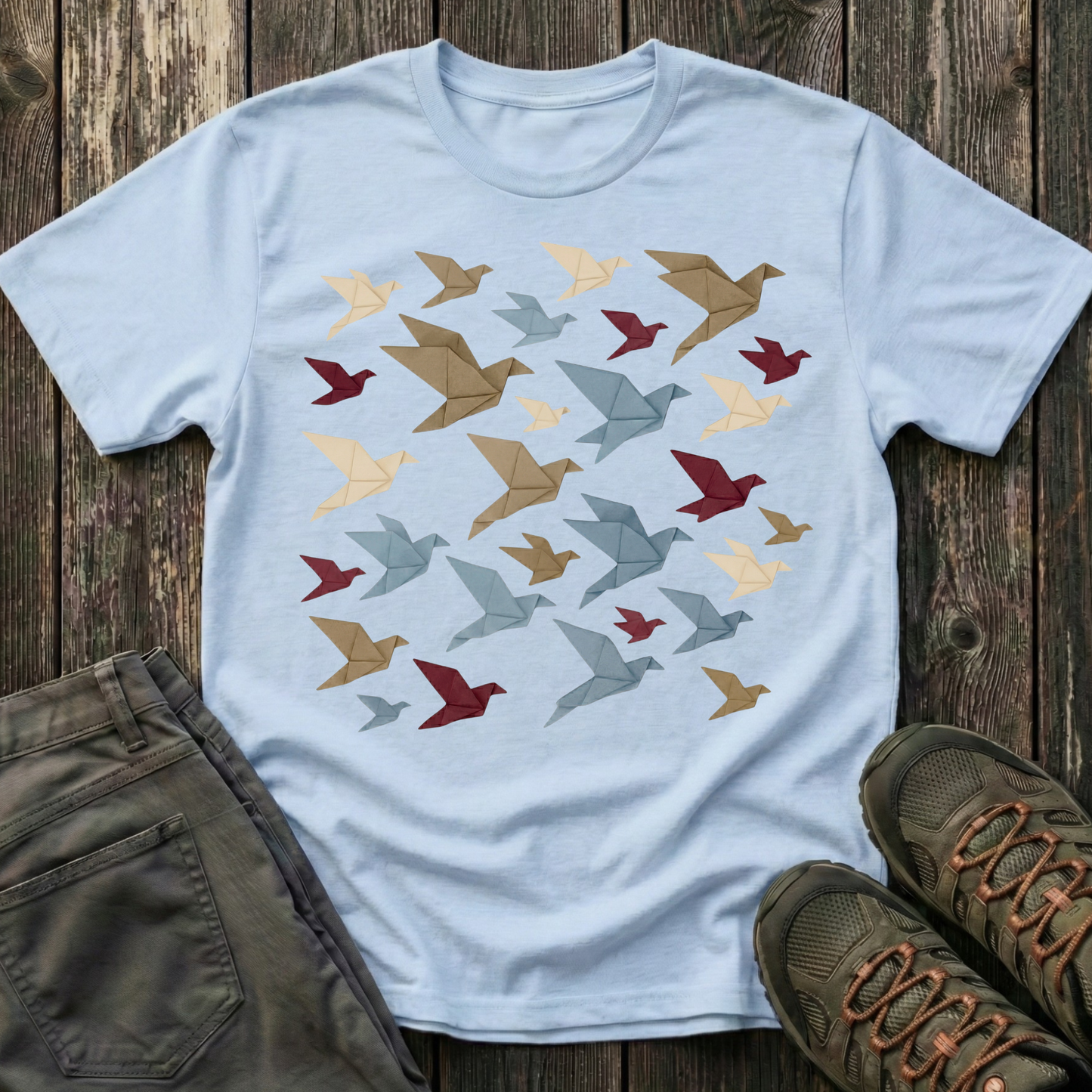 Origami Flock Of Birds T-shirt