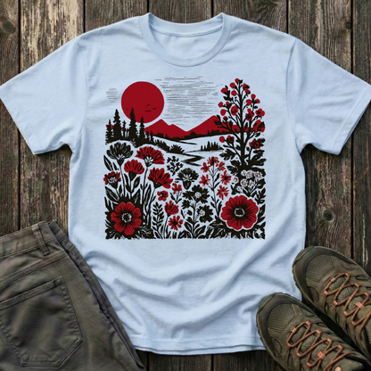 Burgundy Sunset Flora T-shirt