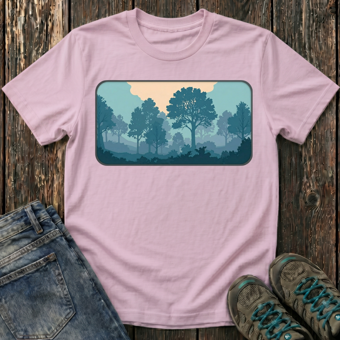 Children's Forest in Teals T-shirt