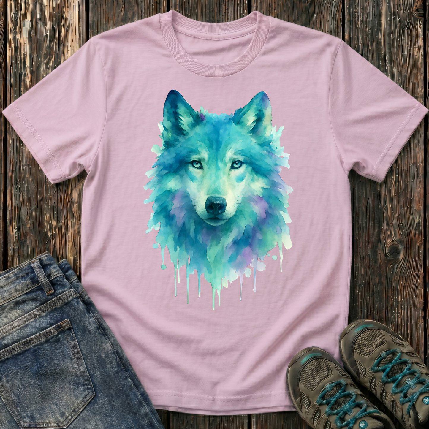 Children's Watercolor Wolf T-shirt