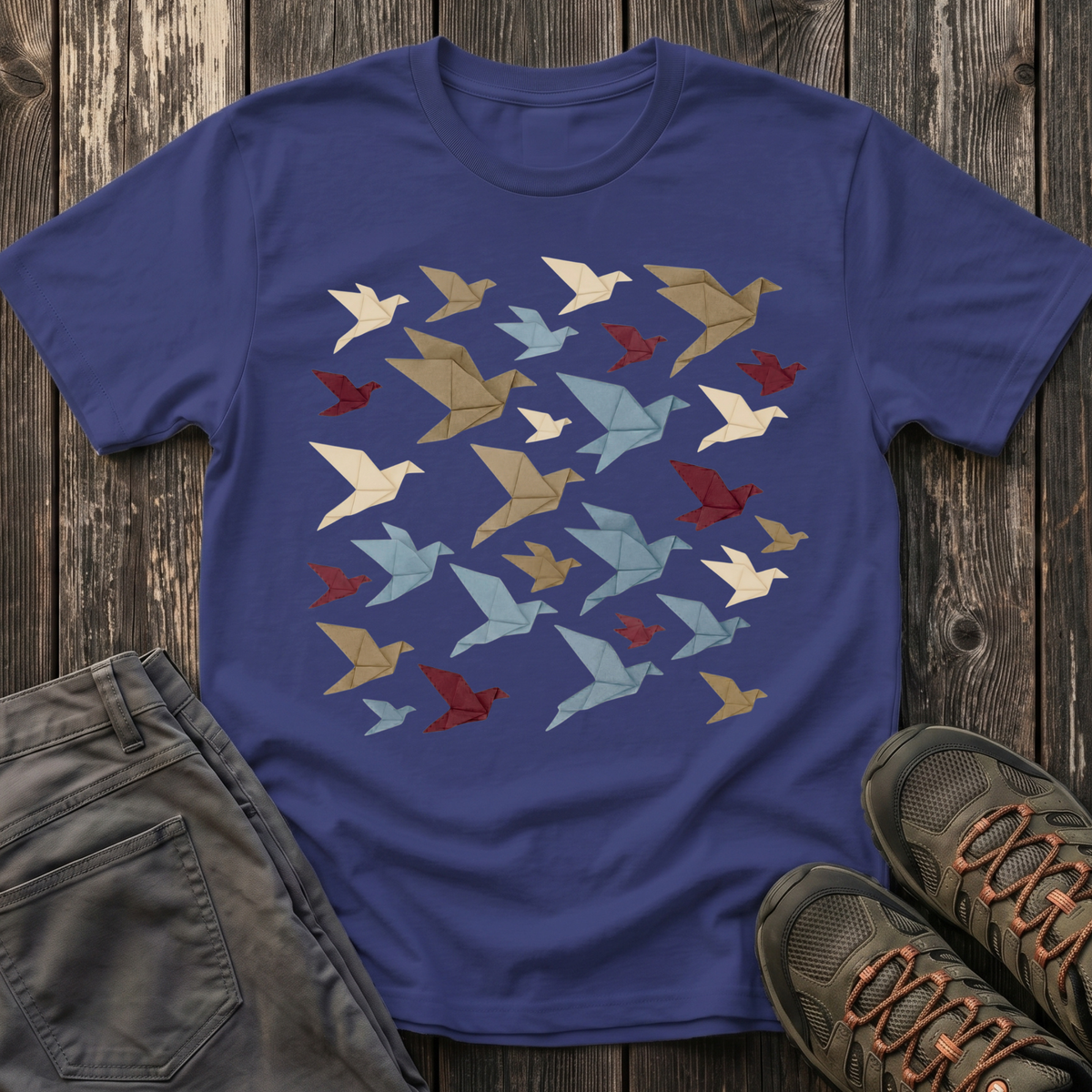Origami Flock Of Birds T-shirt