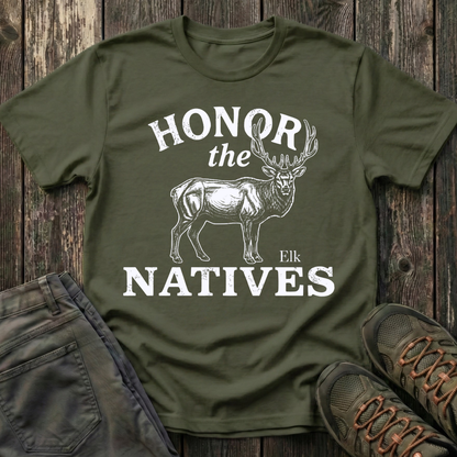 Honor The Natives Elk T-shirt White