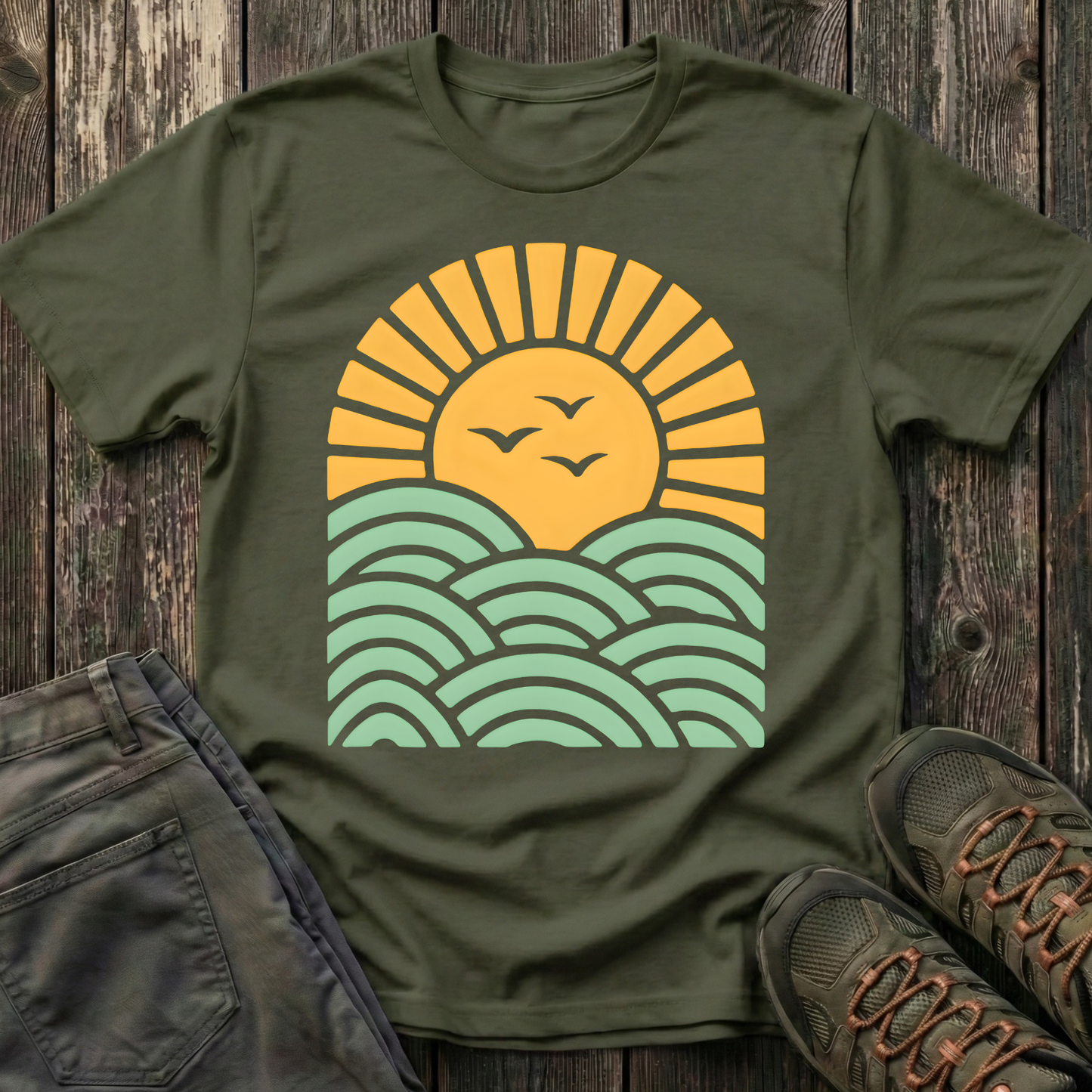 Sunrise Over Serene Waves T-shirt