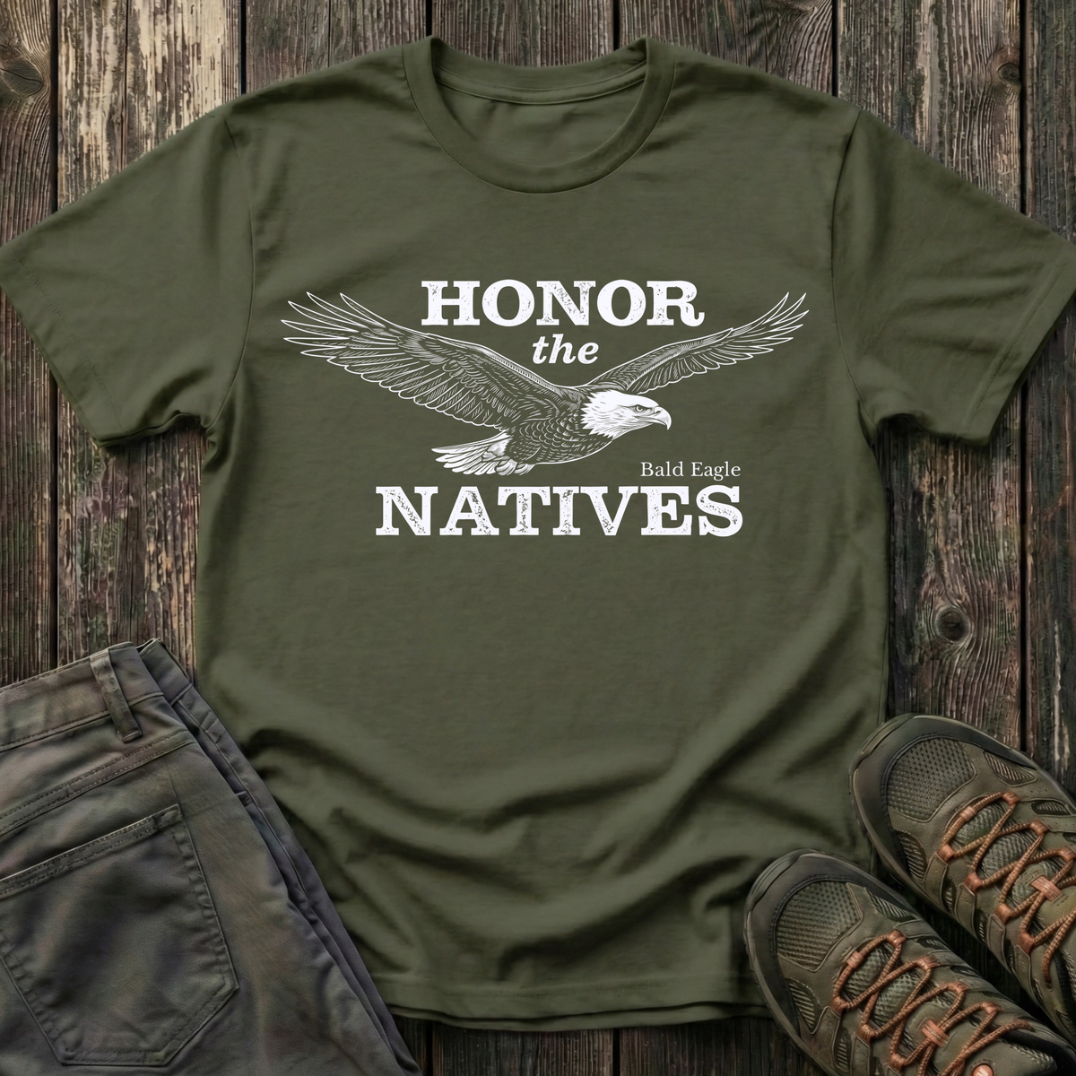Honor The Natives Bald Eagle T-shirt White
