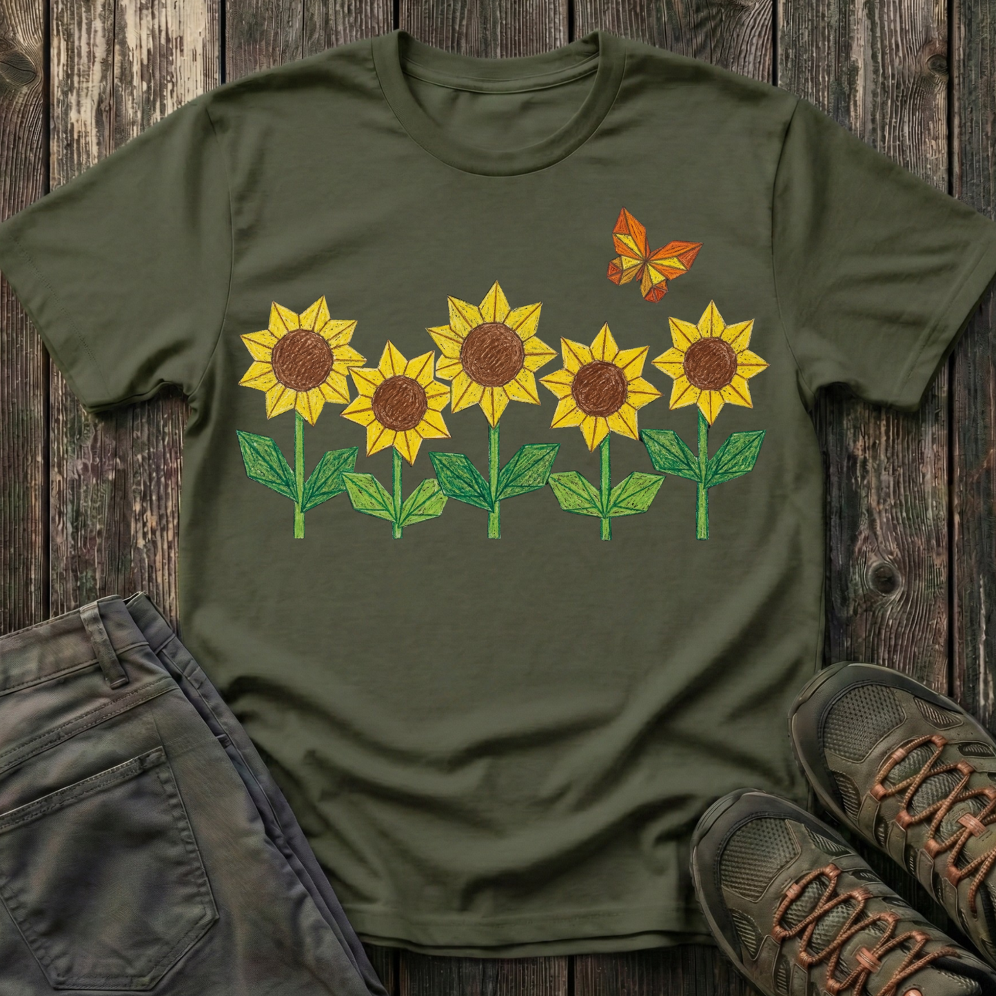 Origami Sunflowers T-shirt