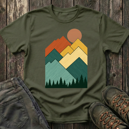 Sunset Over Lined Mountains T-shirt