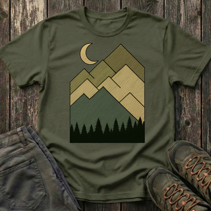 Moon Over Lined Mountains T-shirt