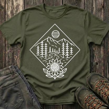 Sun Over Sunflower Landscape T-shirt