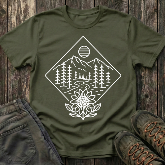 Sun Over Sunflower Landscape T-shirt