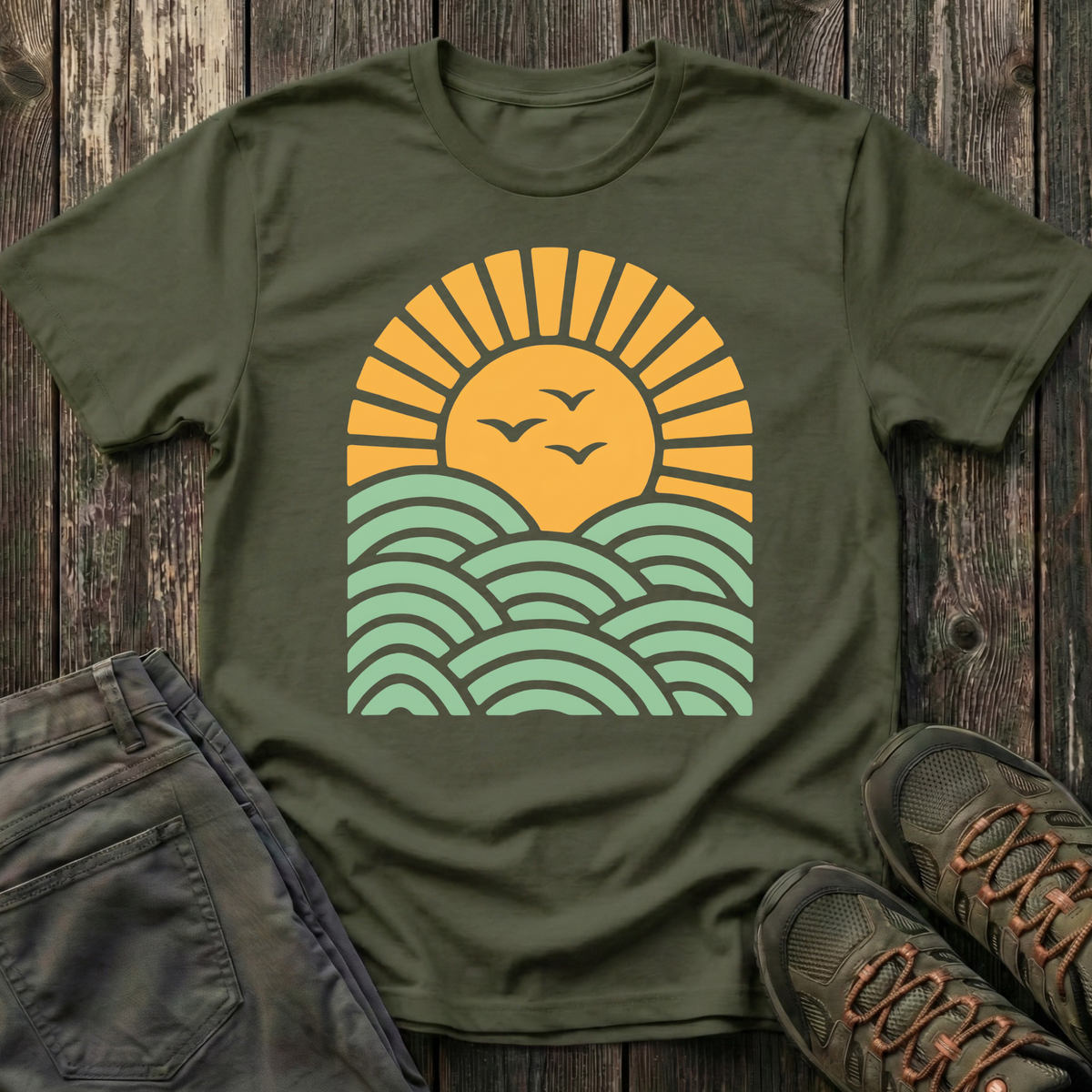 Sunrise Over Serene Waves T-shirt