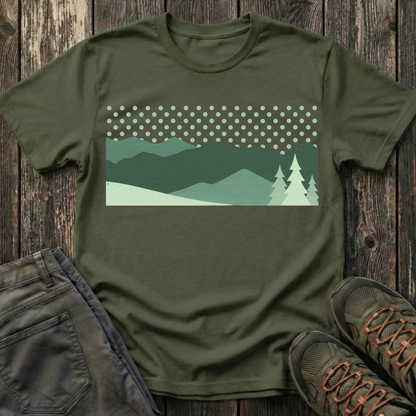 Minimalist Green Mountain Landscape T-shirt
