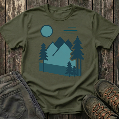 Minimalist Blues Landscape T-shirt