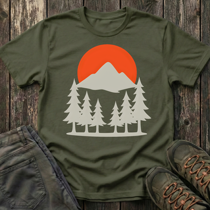 Grey Mountain Silhouette At Sunset T-shirt