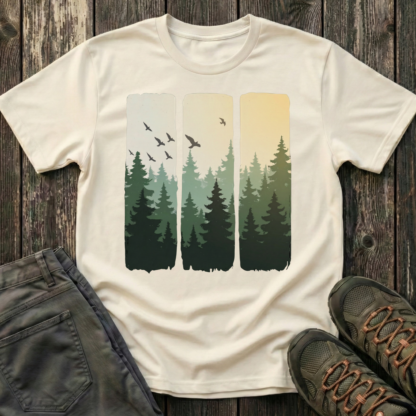 Sunlit Forest Brushstrokes T-shirt