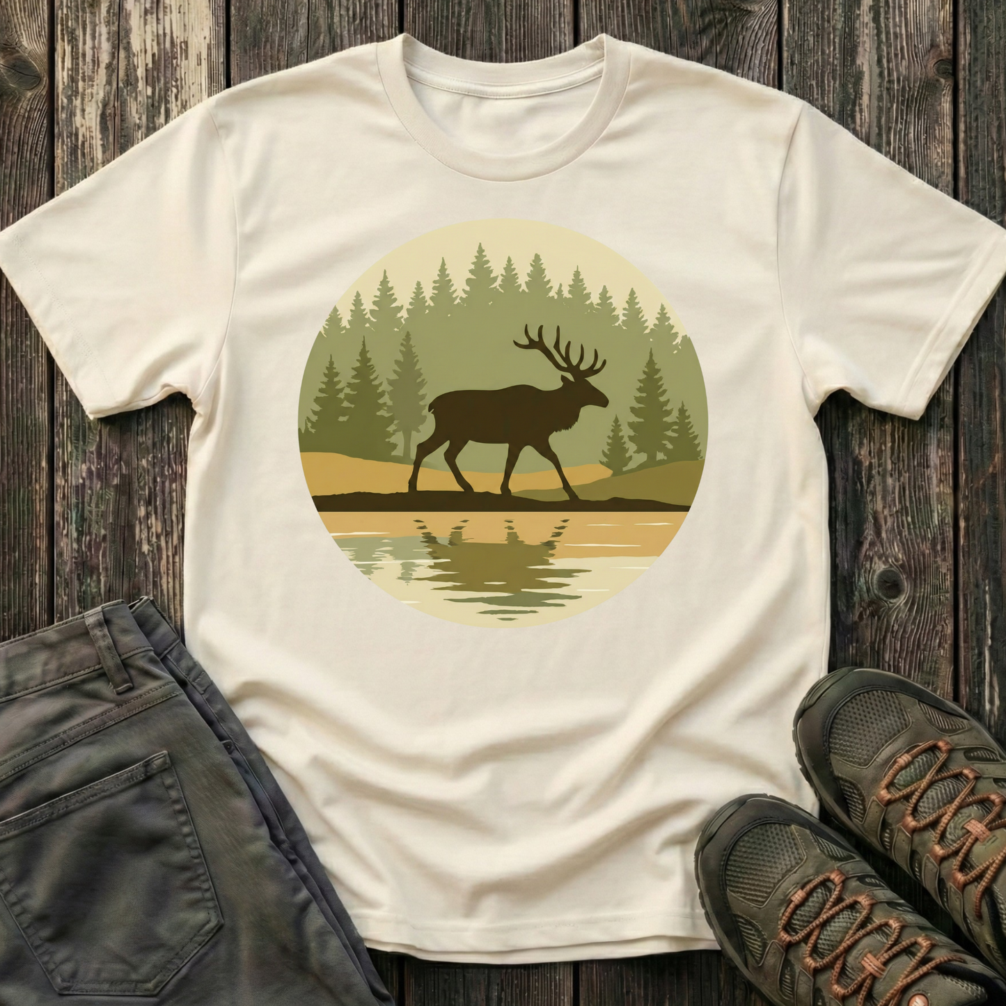Elk Forest Reflection T-shirt