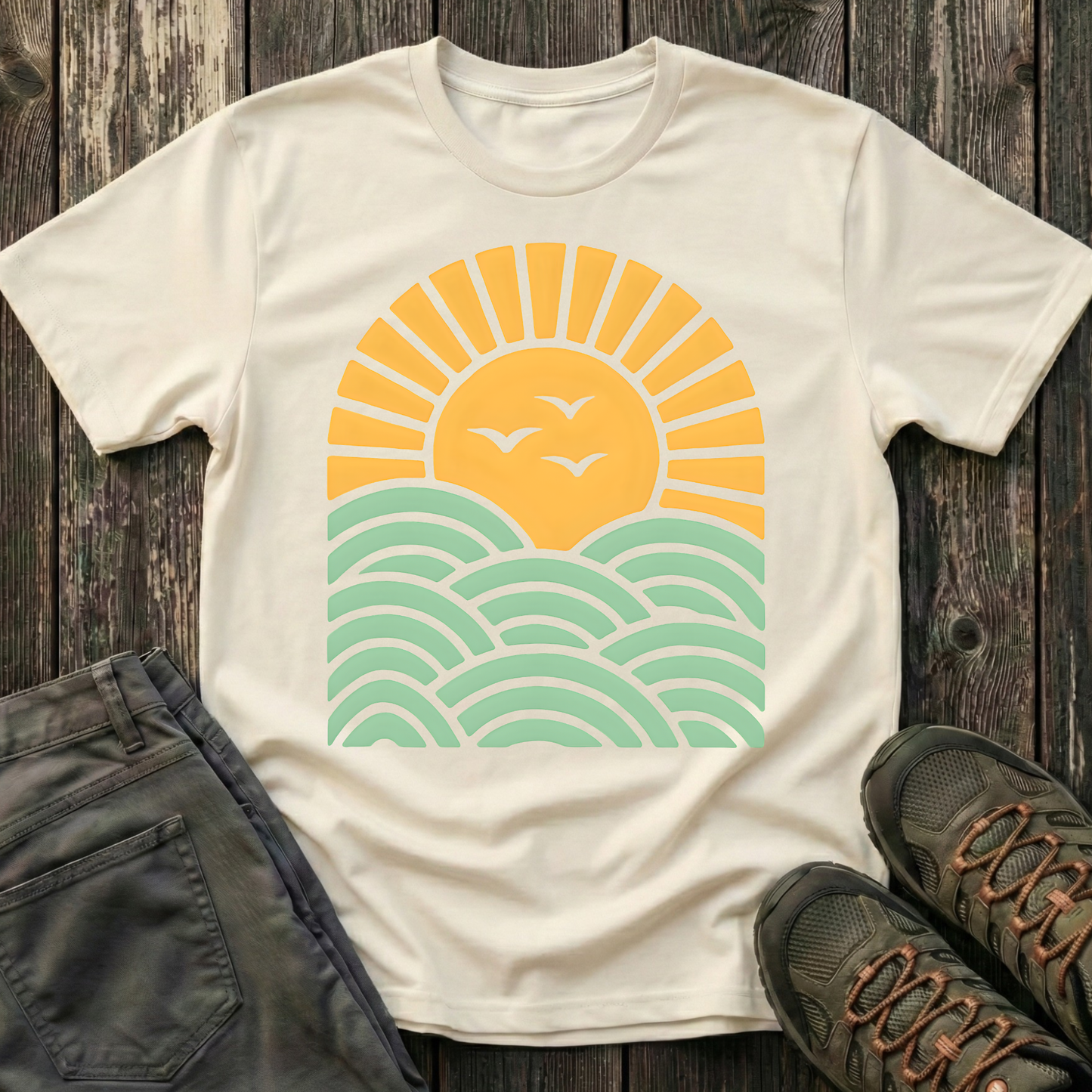 Sunrise Over Serene Waves T-shirt