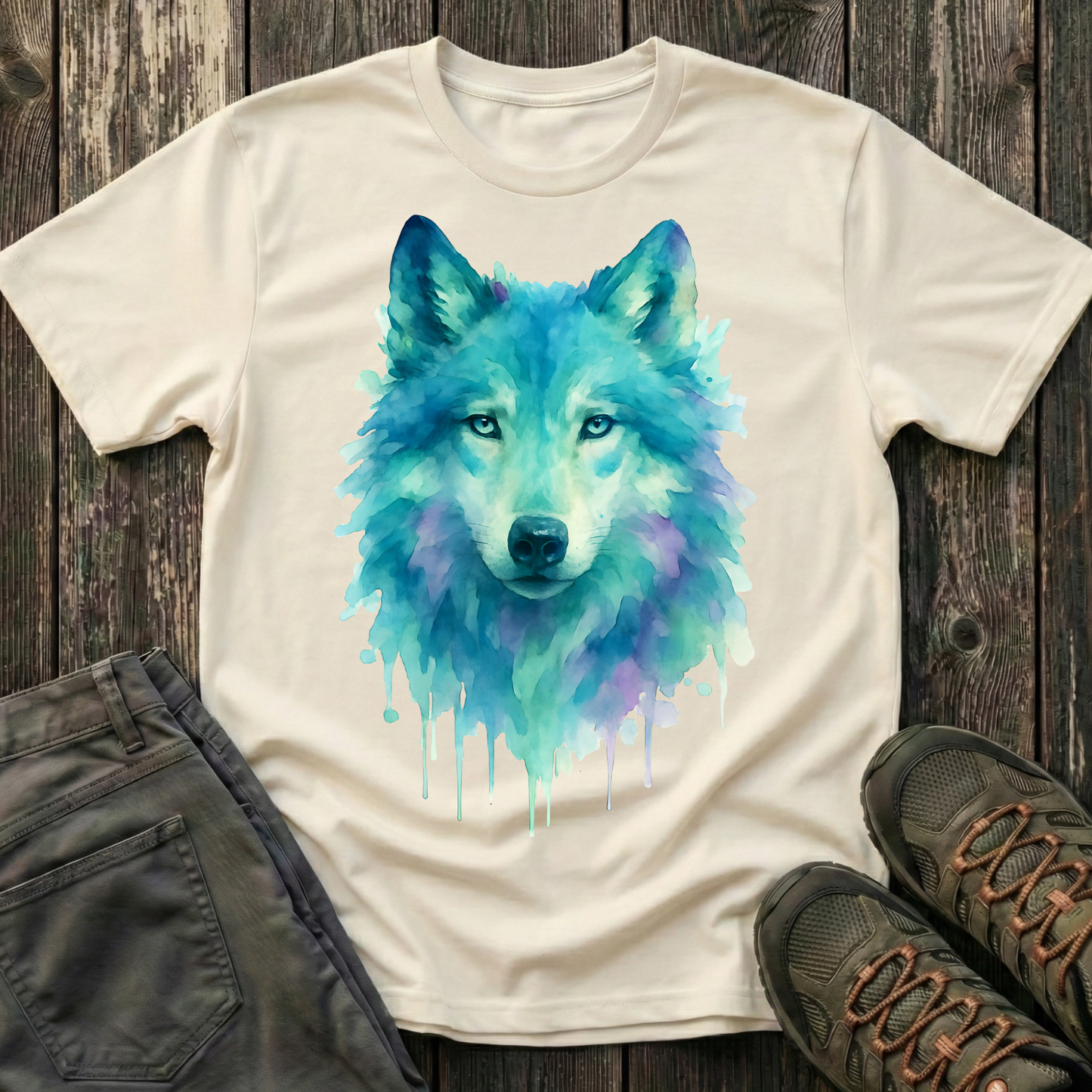 Watercolor Wolf Portrait T-shirt