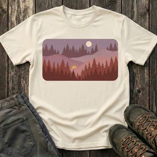 Sun Moon Layered Landscape T-shirt