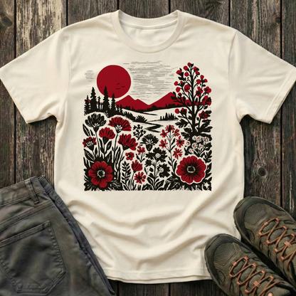 Burgundy Sunset Flora T-shirt