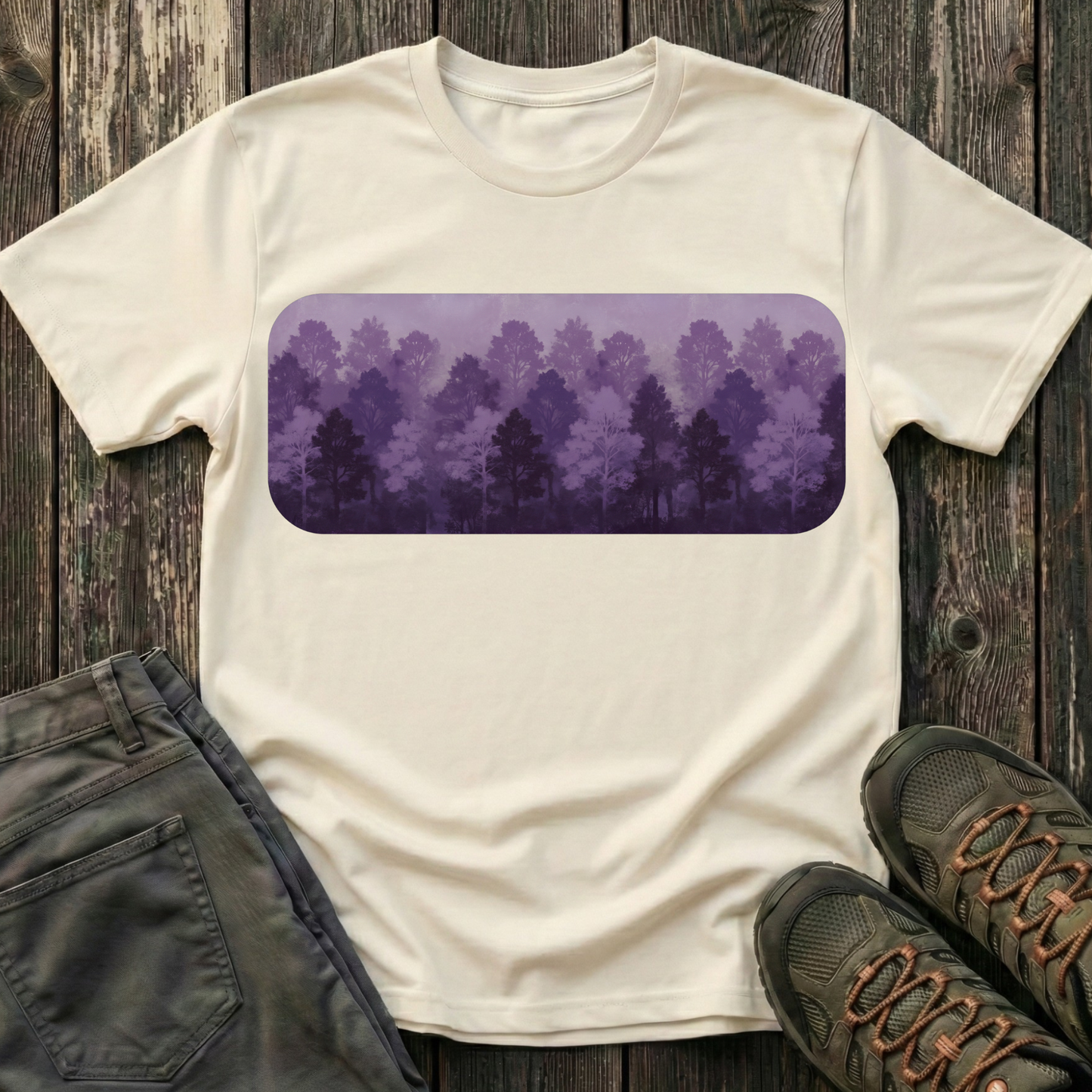 Purple Forest Oil Painting T-shirt