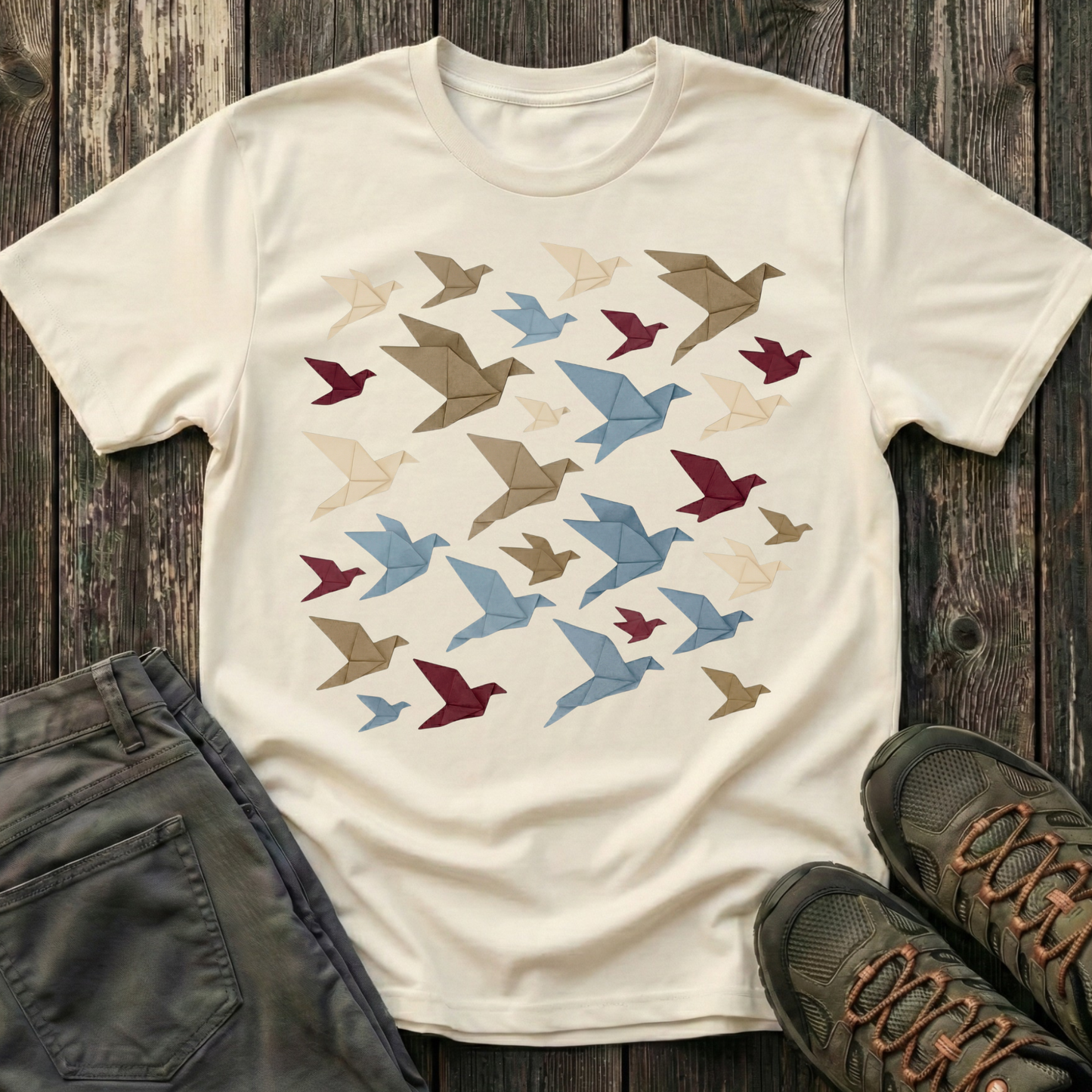 Origami Flock Of Birds T-shirt
