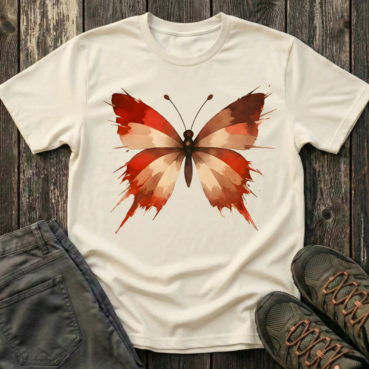 WildInk Maroon Butterfly  T-shirt