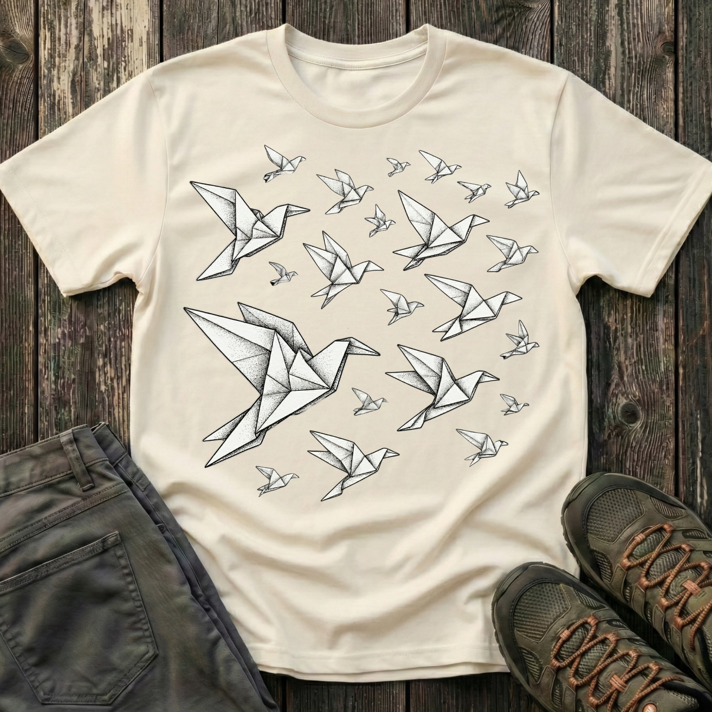 Origami Birds In Flight T-shirt