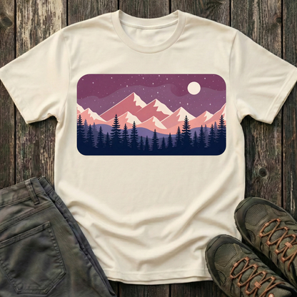Purple Night Sky Landscape T-shirt