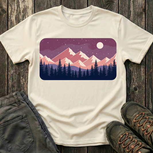 Purple Night Sky Landscape T-shirt