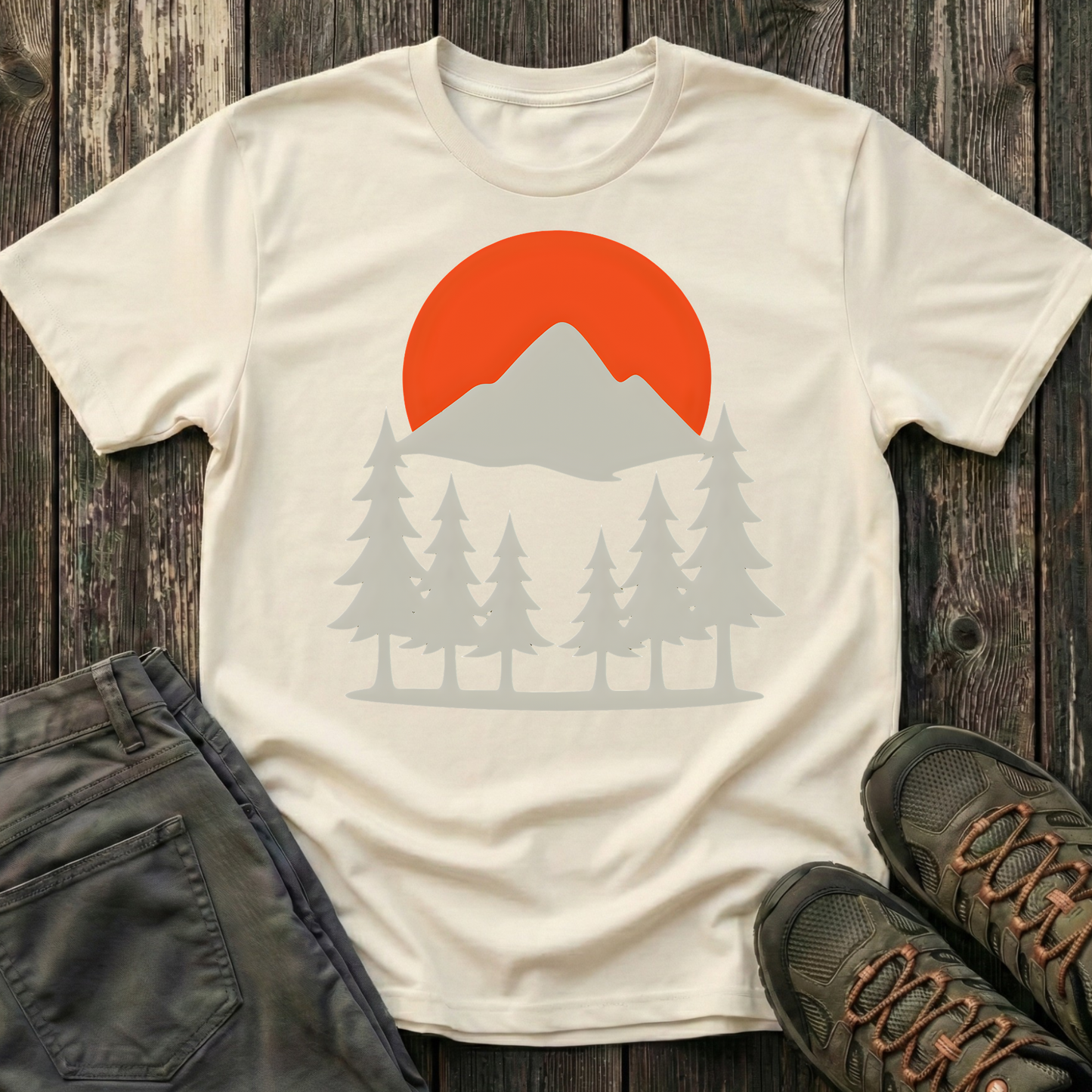 Grey Mountain Silhouette At Sunset T-shirt