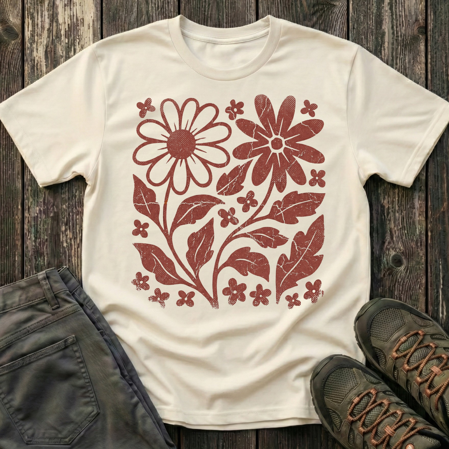 Crimson Flora T-shirt