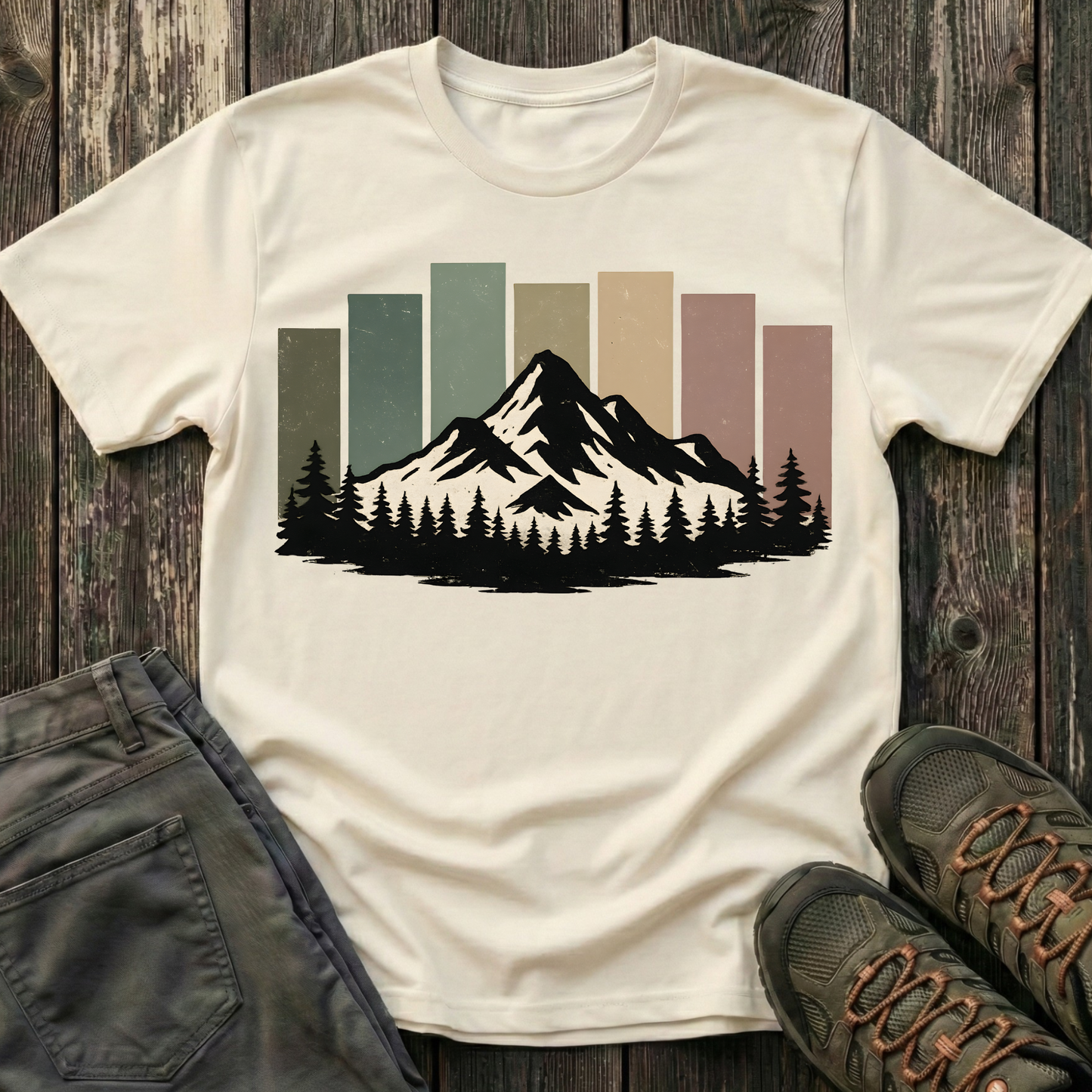 Mountain Peak Earth Tones T-shirt