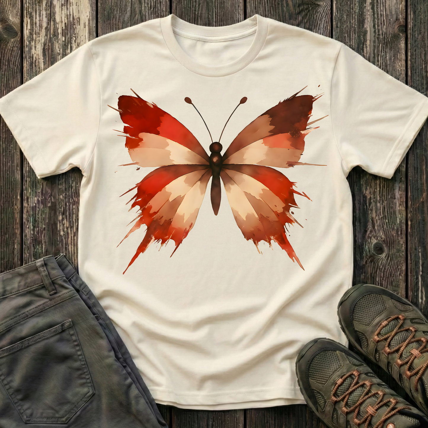 Watercolor Red Butterfly T-shirt