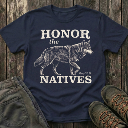 Honor The Natives Grey Wolf T-shirt