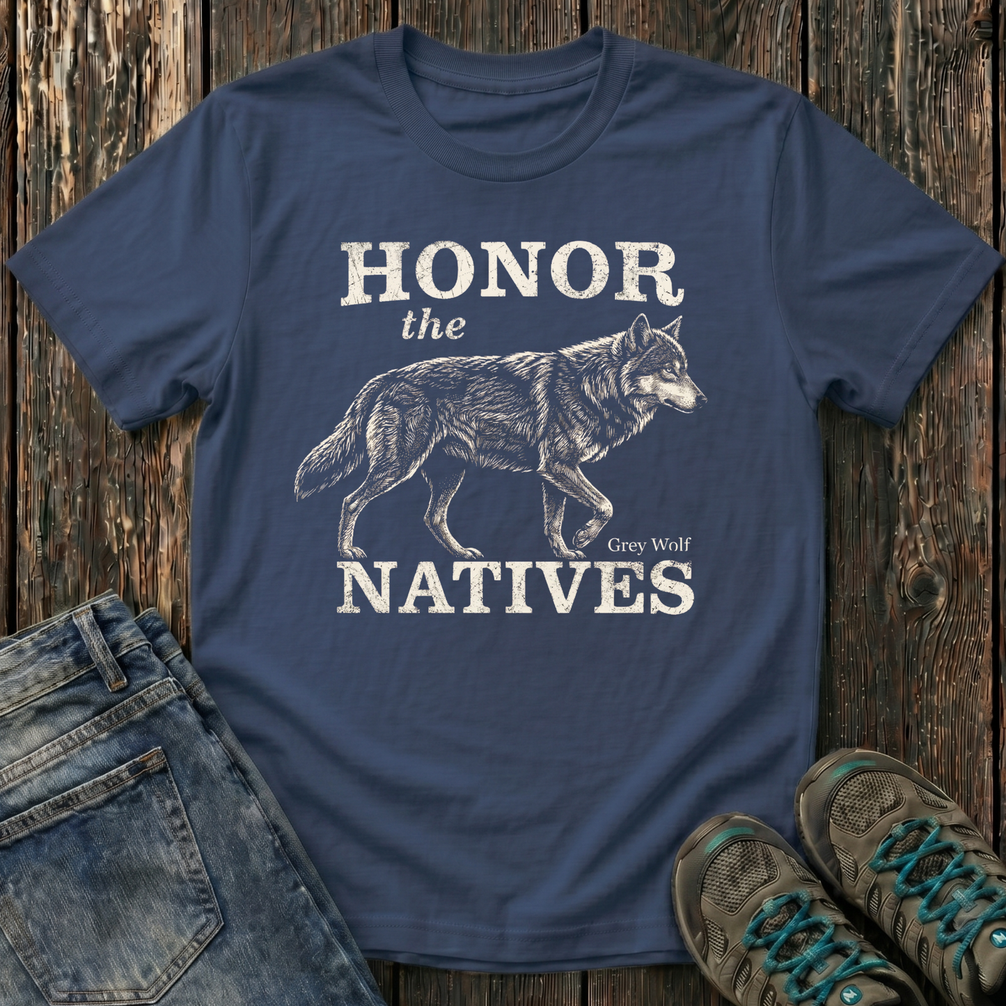 Children's Honor The Natives Grey Wolf T-shirt
