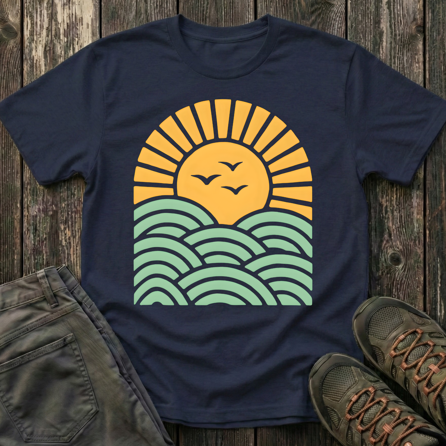 Sunrise Over Serene Waves T-shirt