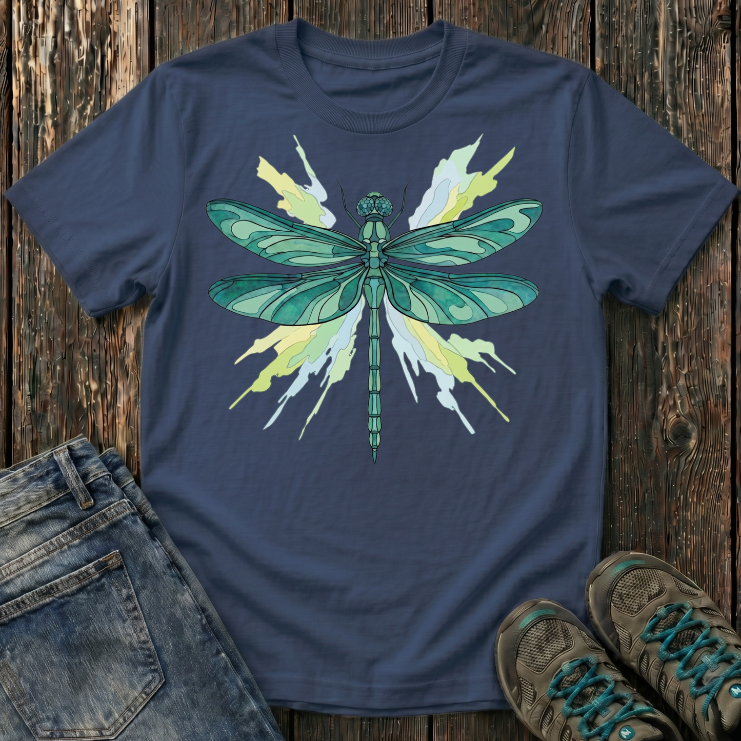 Children's Dragonfly Teal Splash T-shirt