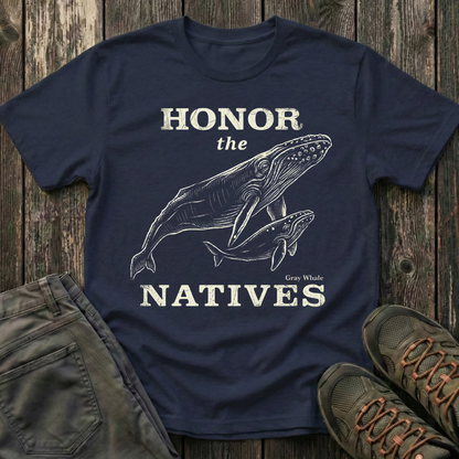 Honor The Natives Gray Whale T-shirt