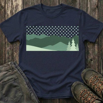 Minimalist Green Mountain Landscape T-shirt