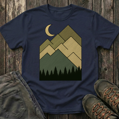 Moon Over Lined Mountains T-shirt