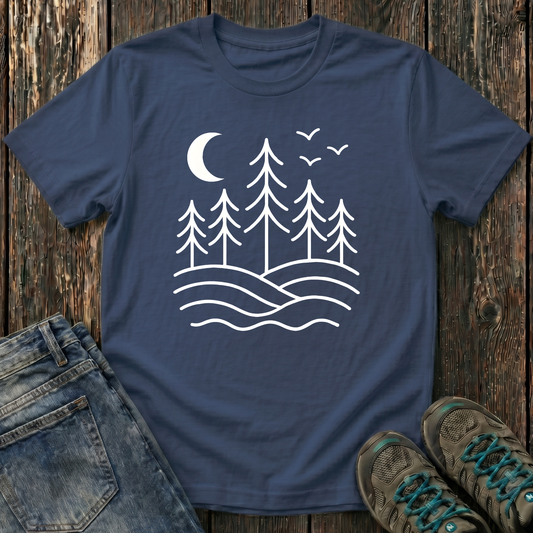 Children's Pines Under Moon T-shirt
