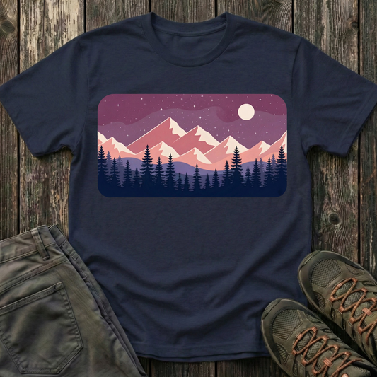 Purple Night Sky Landscape T-shirt
